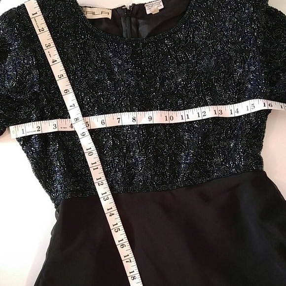 Vintage 80's Scala Beaded Formal Dress S - Picture 3 of 6